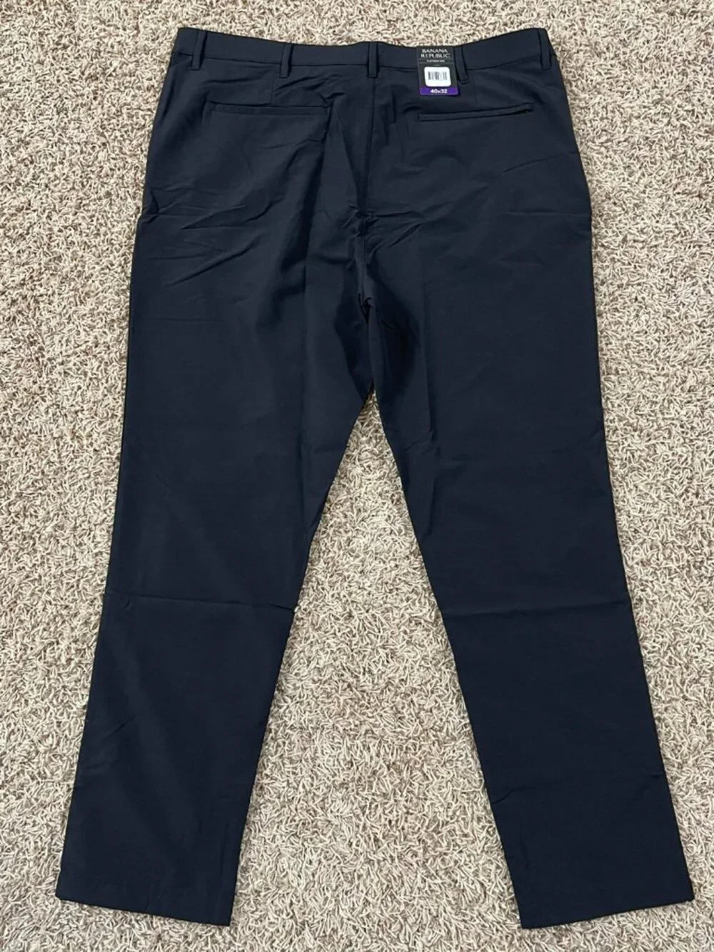 Banana Republic Men's Flat Front Pants Black, Size 40x32 (New)